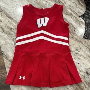 Under Armour Red Cheerleader Dress with White Accents Wisconsin Badgers